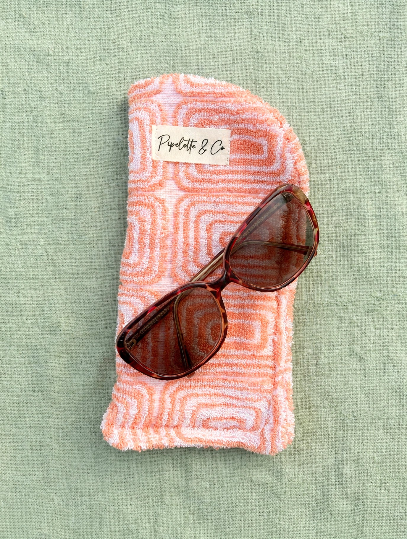 Étui à Lunettes Upcyclé Éponge abricot  Géométrique