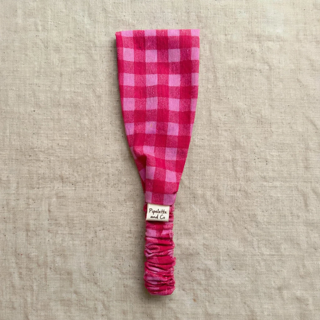 Bandeau Cheveux Femme Vichy Rose Fuchsia - Twist Rétro