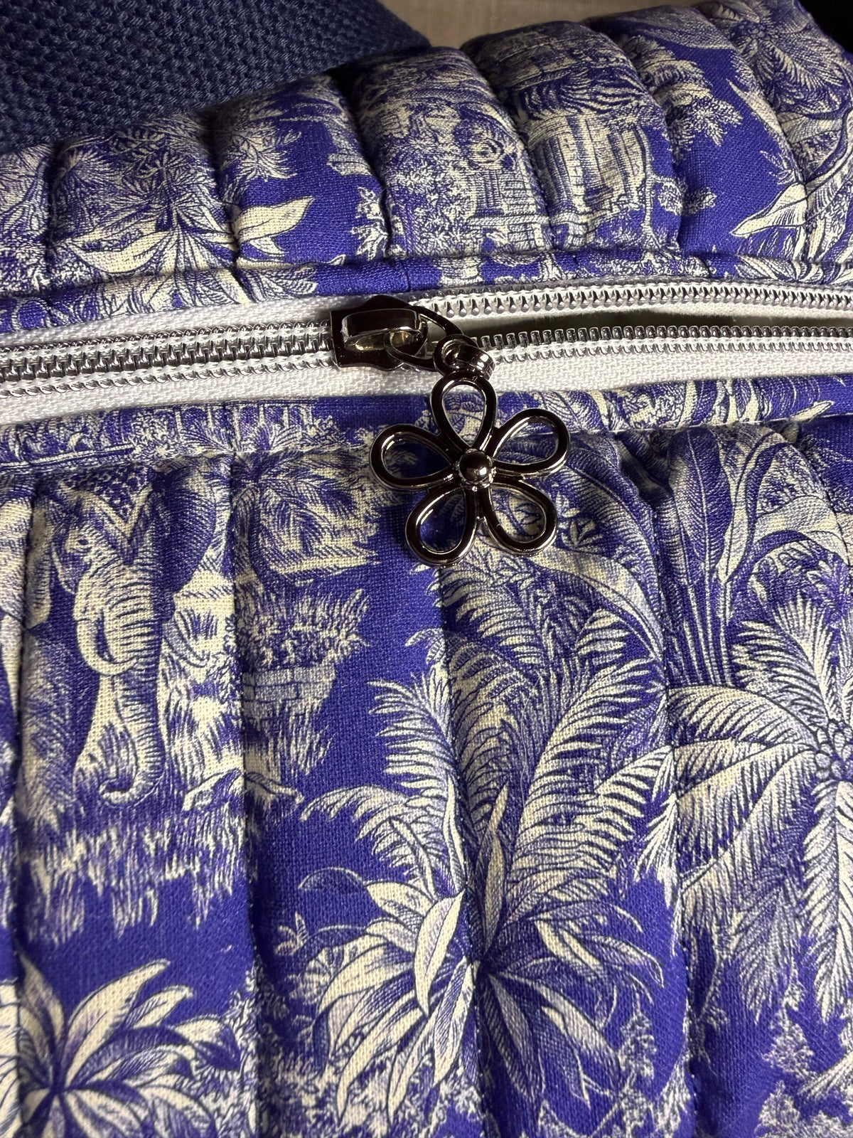 Sac à langer / sac week-end – Toile de Jouy bleu indigo