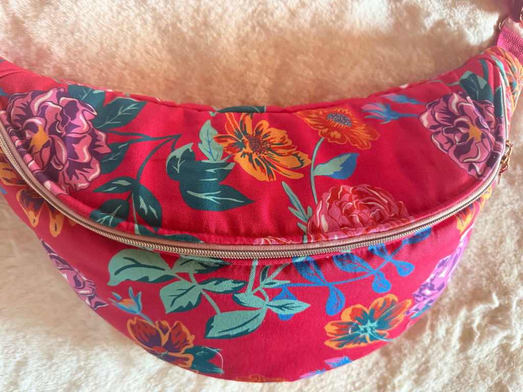 Sac Banane XL Fuchsia Floral - 58x28cm