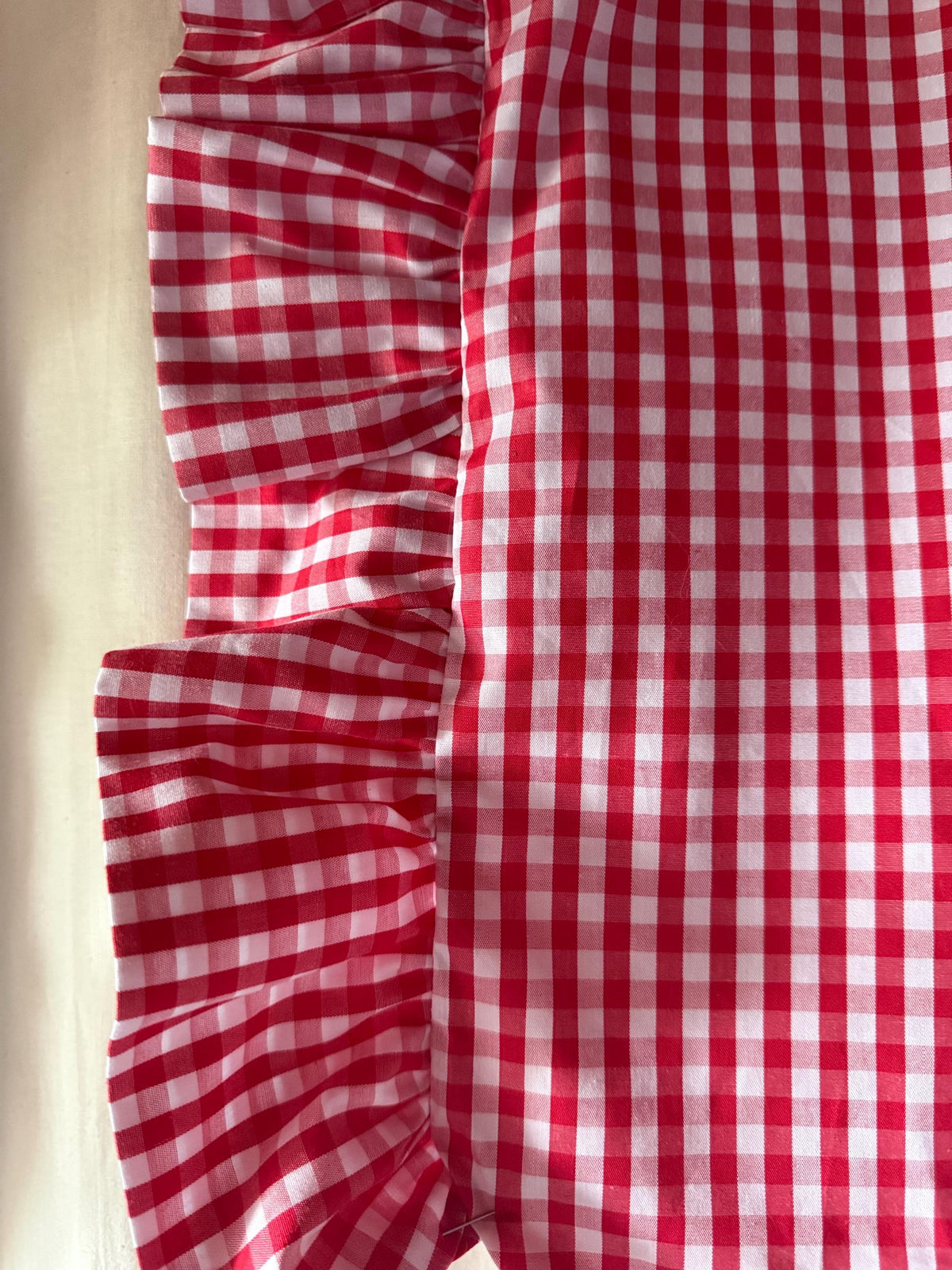 Tote Bag Vichy Rouge à Froufrous - Le Rouge