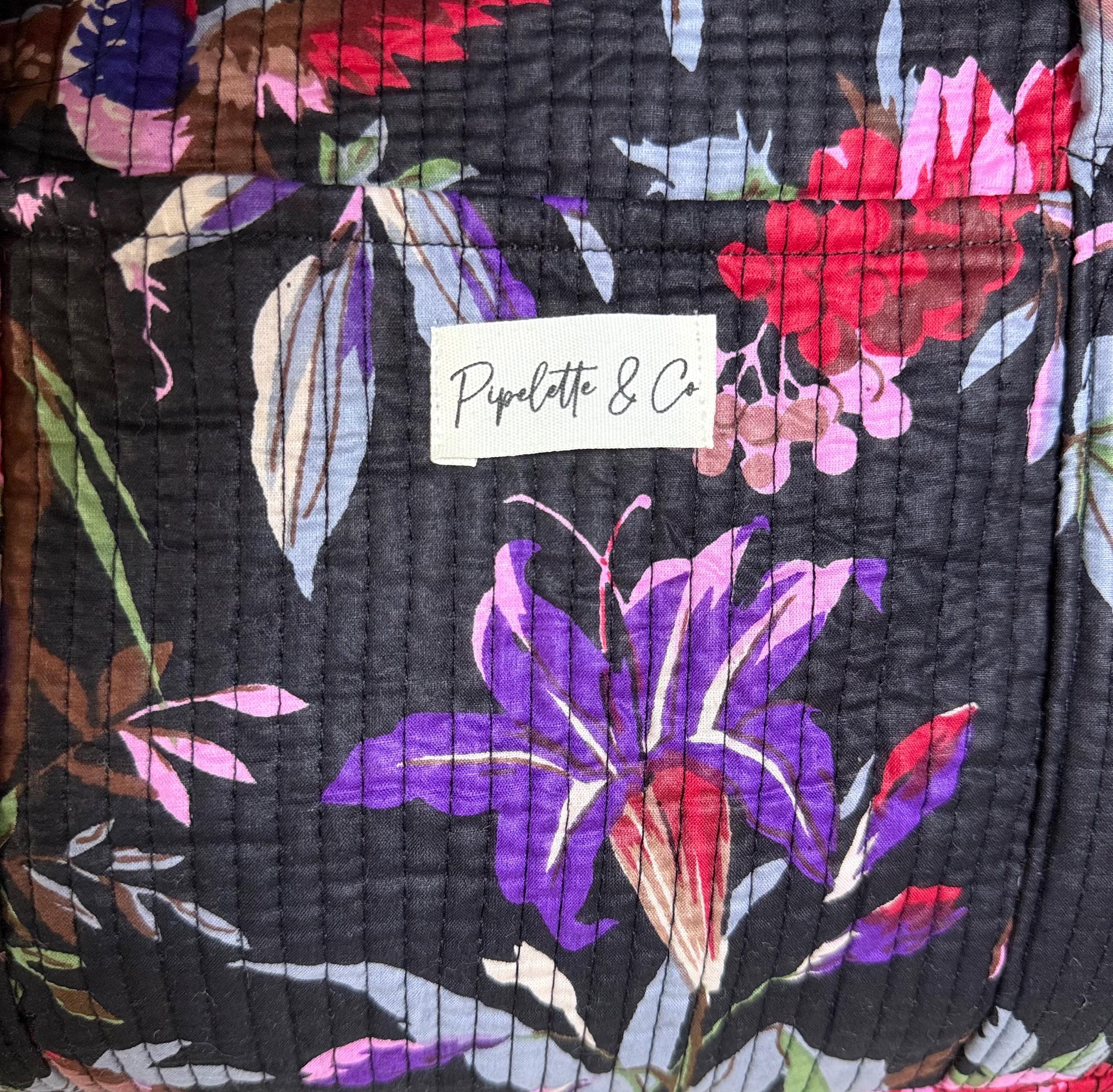 Sac week-end matelassé en tissu block print