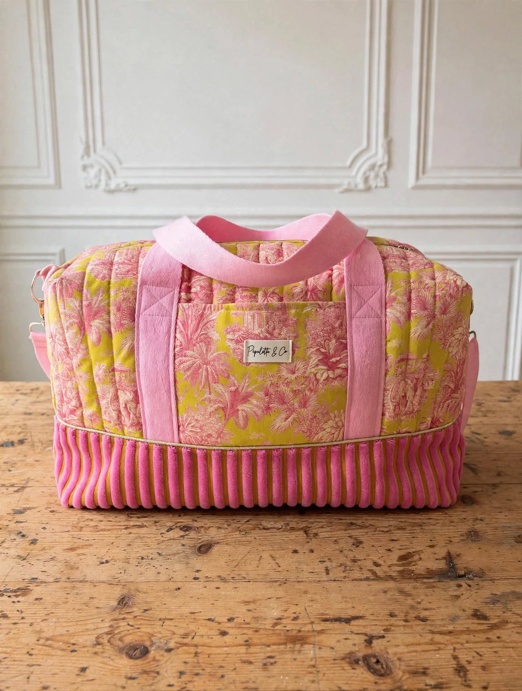 Sac à langer / sac week end – Toile de Jouy Tropicale Velours Chiné Kenzo