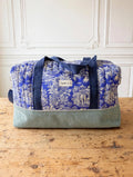 Sac à langer / sac week-end – Toile de Jouy bleu indigo