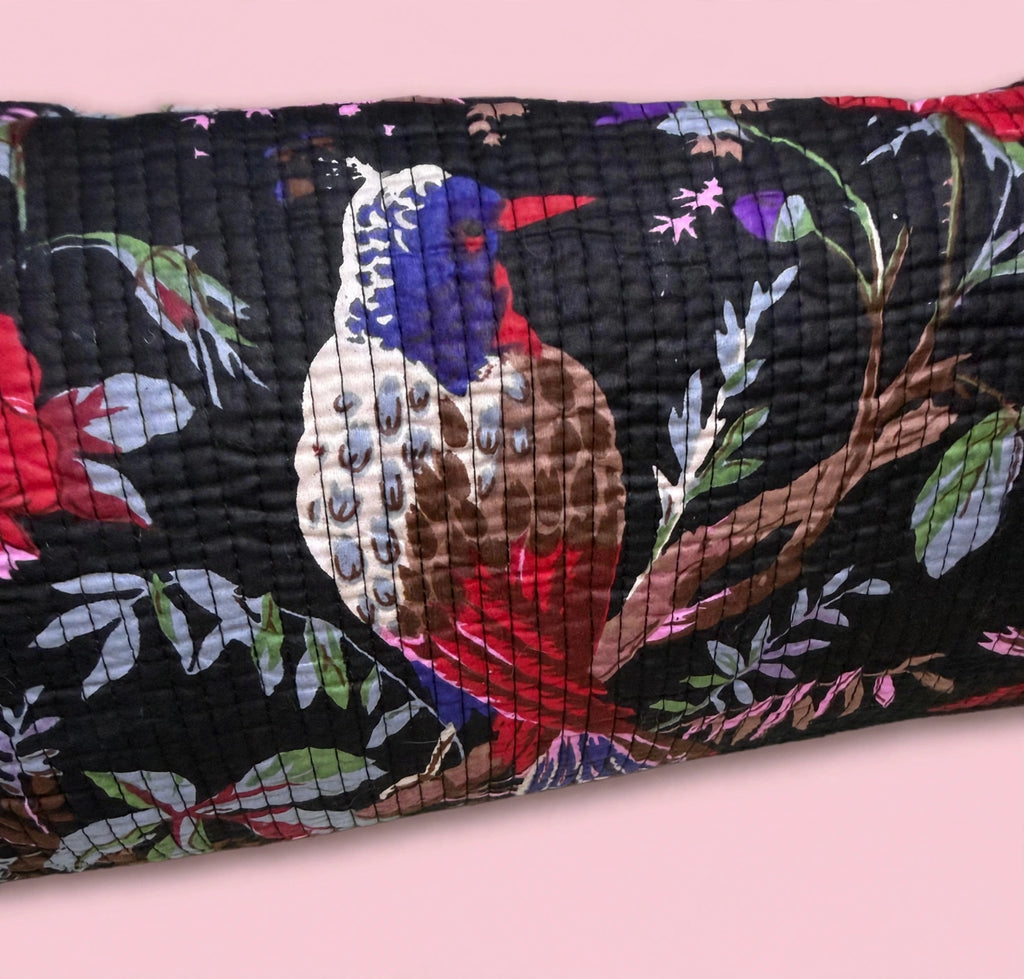 Sac week-end matelassé en tissu block print