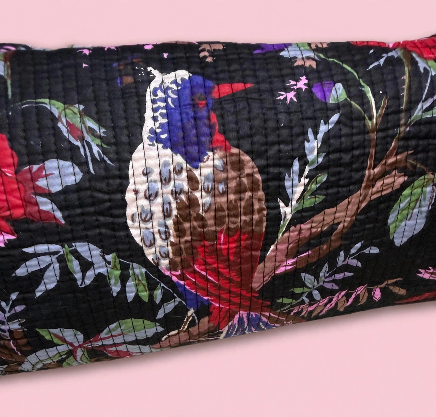 Sac week-end matelassé en tissu block print