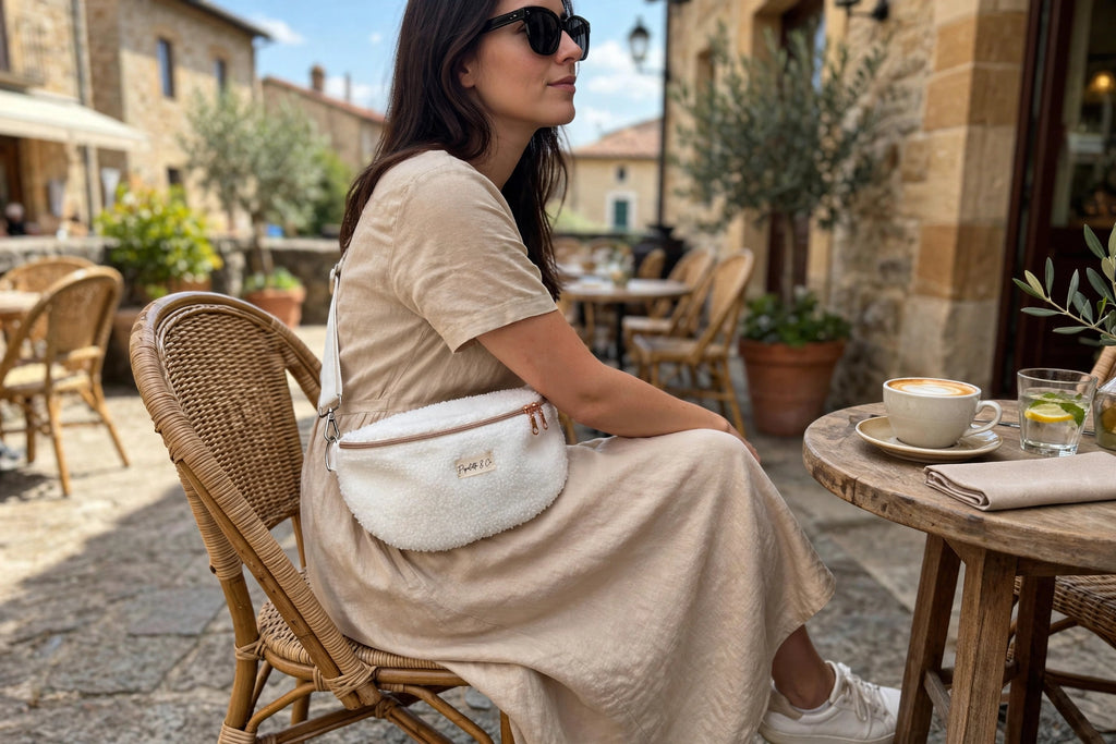 Sac Banane Sherpa - Blanc Neige | Banane Femme Artisanale 31x19cm