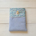 Pochette à Livre Broché 23x30cm - Bleu Ciel Pastel & Liberty Bleuet