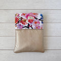 Pochette à Livre Broché 23x30cm - Simili Doré & Fleurs Aquarelle - Édition Premium