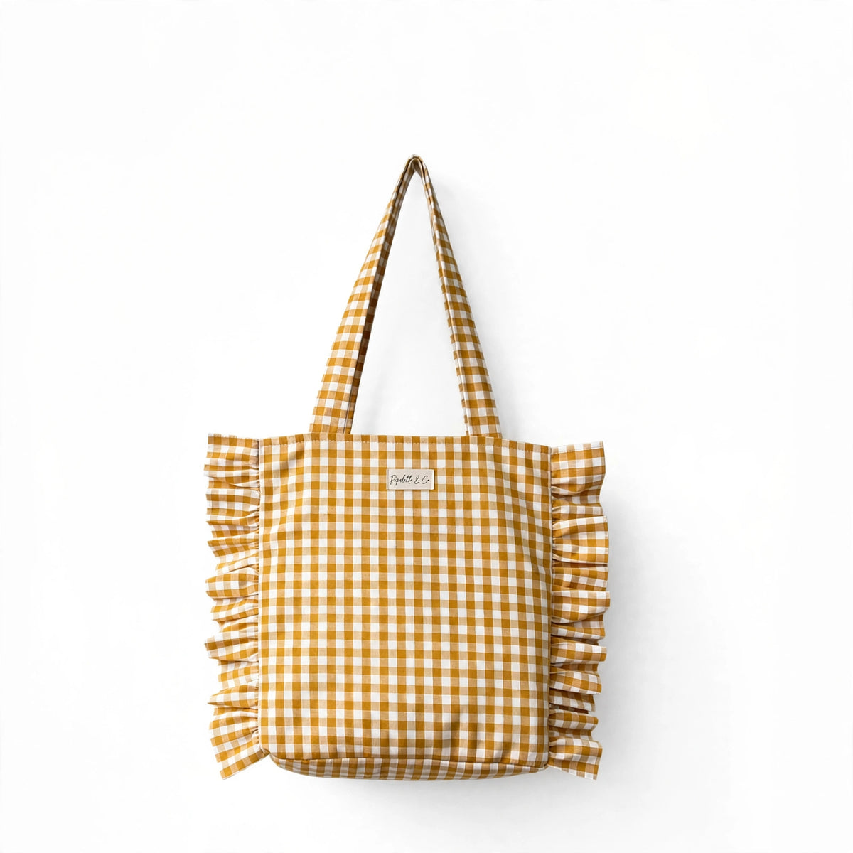 Tote Bag Vichy Moutarde à Froufrous - Le Moutarde